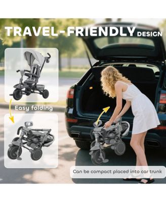 6 in 1 Kids Tricycle with Adjustable Push Handle for 1-5 Years