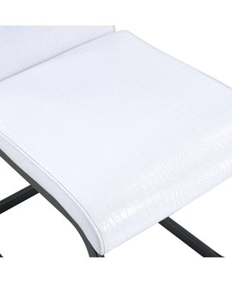 Set of 4 Retro Alligator Upholstered Dining Chairs with Crystal Buckle