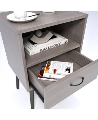 Modern Nightstand Set with Storage Drawers & Shelves
