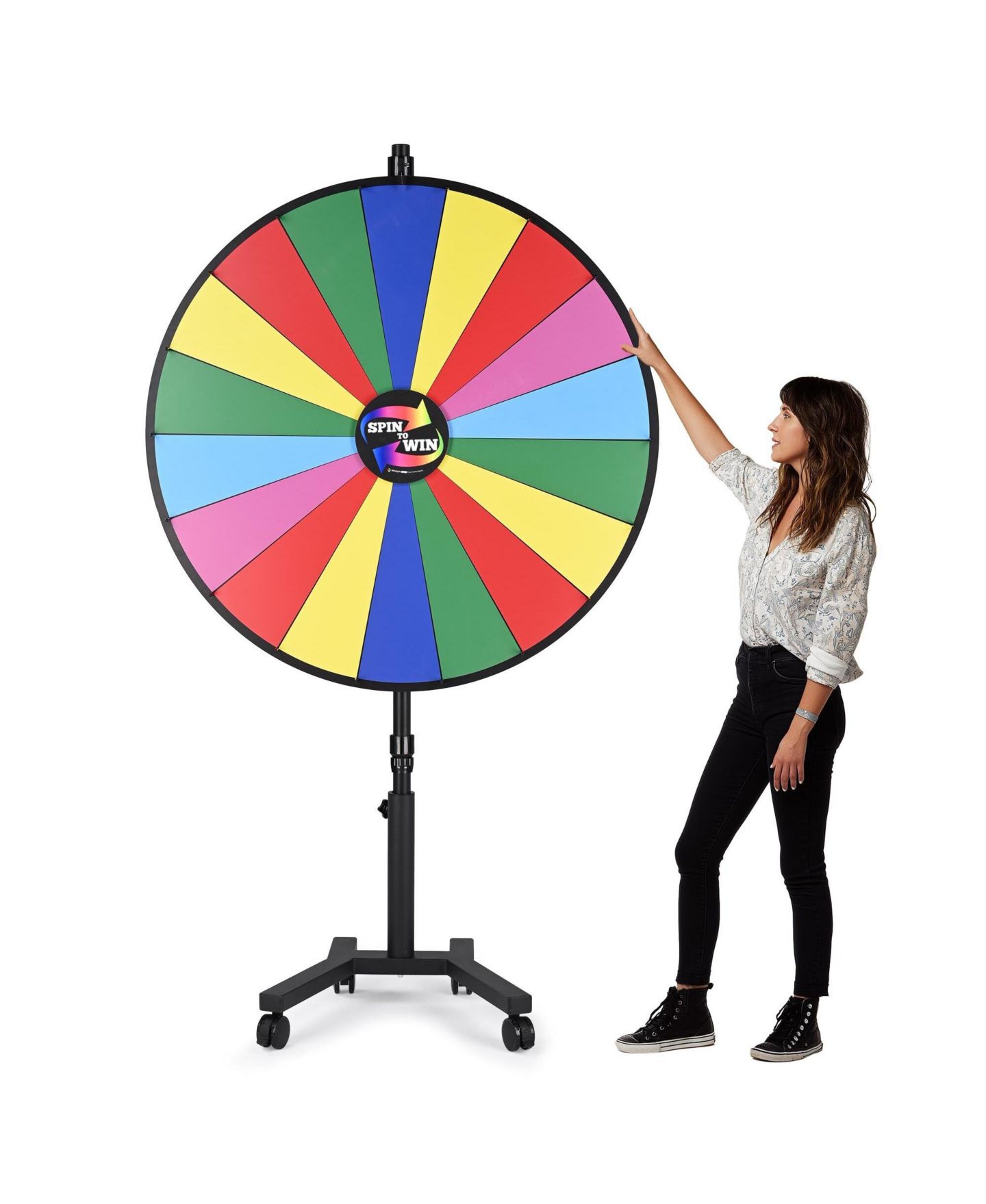 Детская игрушка WinSpin 48" Spinning Prize Wheel with Mobile Base, от 14 лет, цвет: Natrual — фото 1
