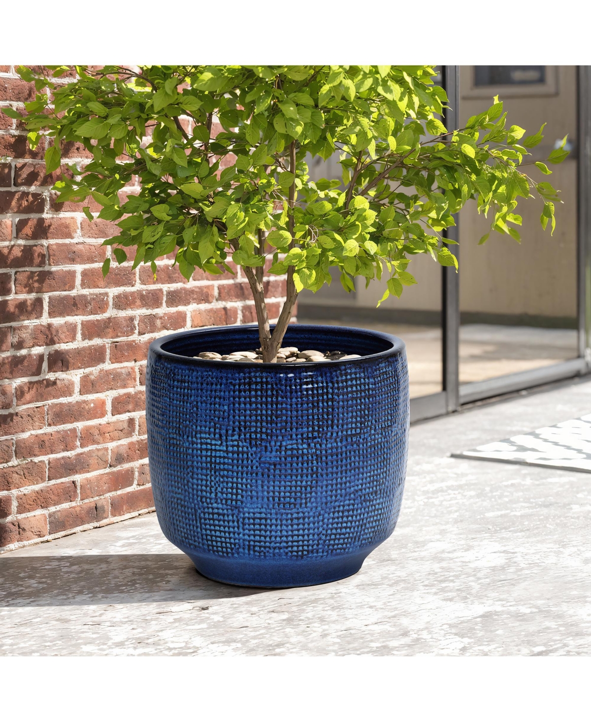 LuxenHome -Inch Round Ceramic Planter
