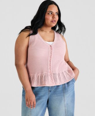 Trendy Plus Size Peplum Sweater Vest