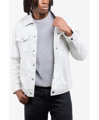 Men's Faux Suede Jacket With Faux Fur Collar