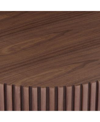 Round Mid Century Modern Coffee Table - Walnut