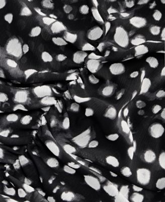 Women's Printed Ruched Midi Dress