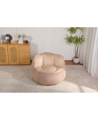 Oversized Multicolor Faux Fur Bean Bag Chair with Shredded Sponge Filling