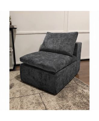 Minimalist Plush Corduroy Sectional Sofa - No Assembly Required