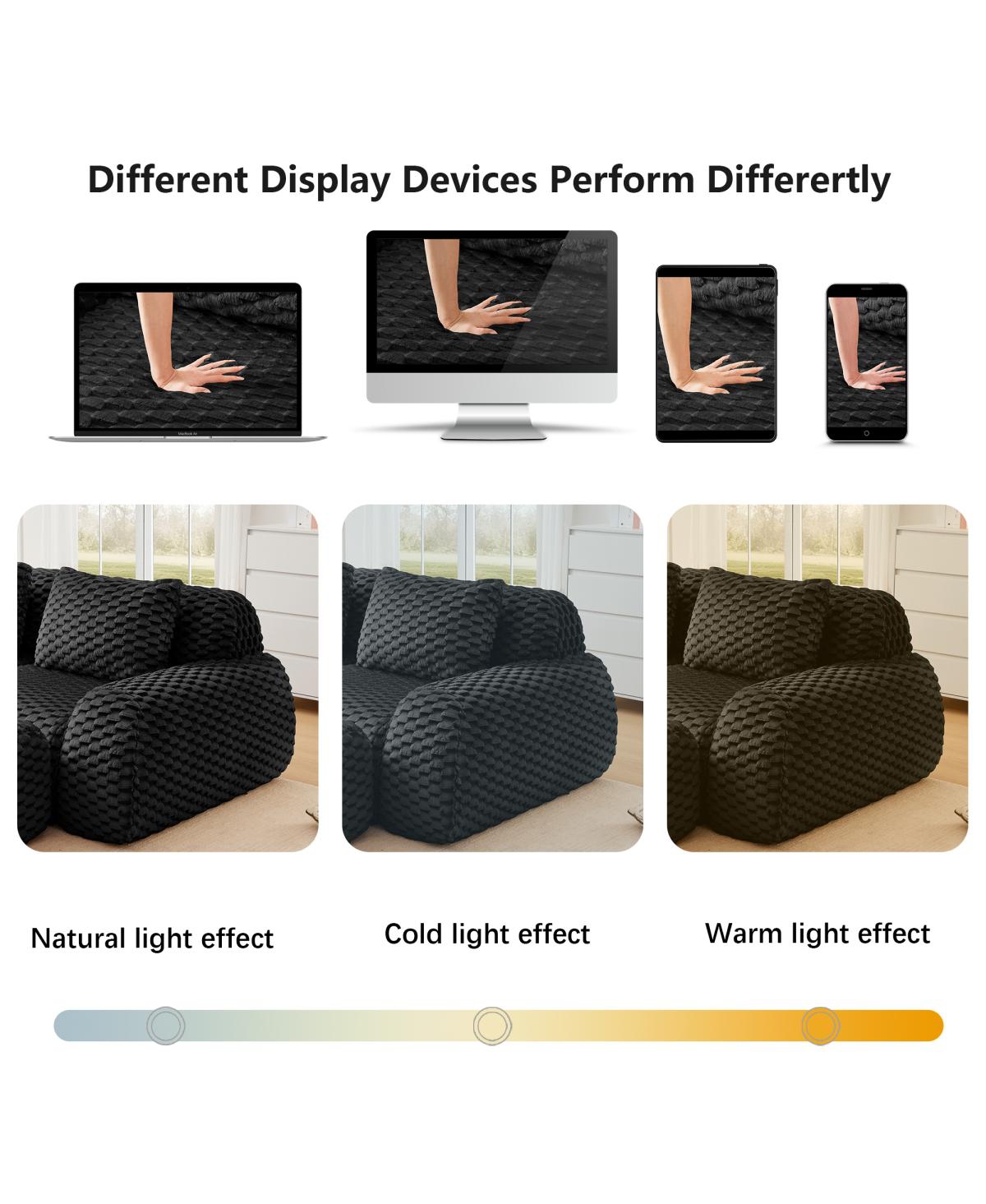 Streamdale Furniture Modern Modular Sectional Sofa, Flannelette, Oversized 3-Seater Couch