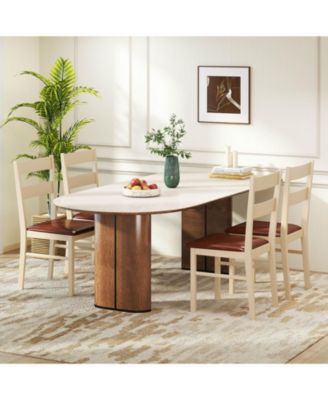 Wooden dining chair with rubber wood frame padded seat for kitchen