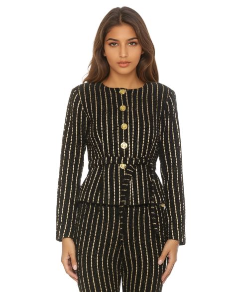 Женская куртка Alexia Admor Arjun Tweed Long Sleeve Scoop Neck Sweater Jacket