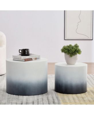  MDF Veneer Nesting Table Set of 2 (Ash/Oak/Walnut) - WH+BK