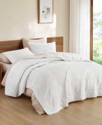 Mina Waffle Weave Textured 3-Pc. Quilt Set, Full/Queen