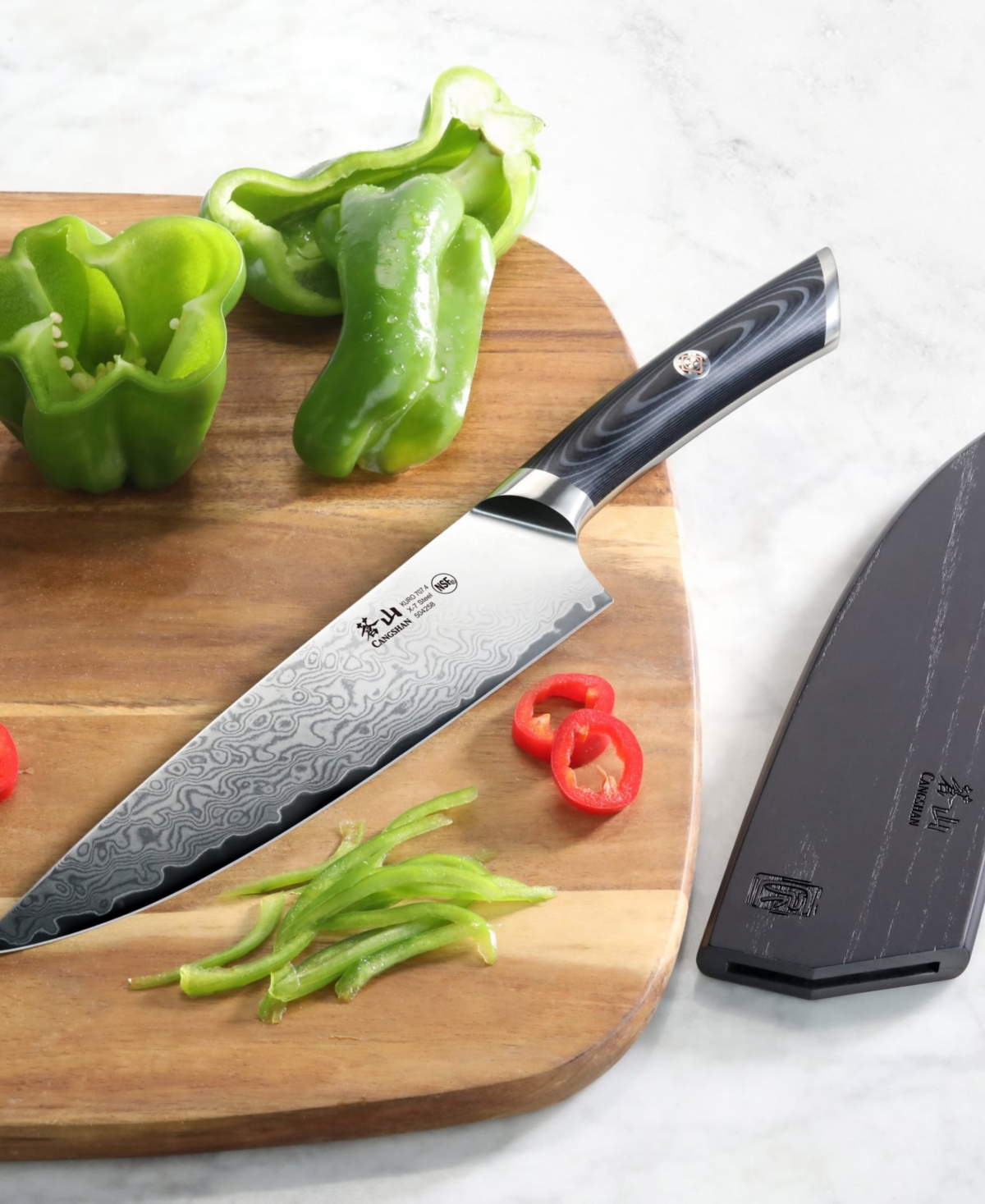 Cangshan Kuro Series Steel 8" Chef's Knife with Sheath