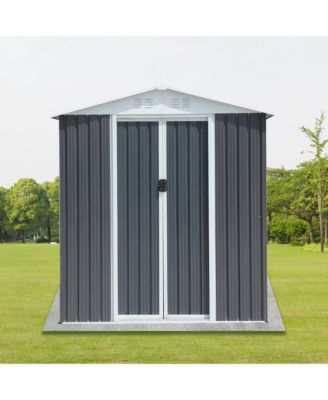 Mondawe 6FTx4FT  Aluminum Alloy Frame Outdoor Storage Sheds With Sloping Roof,Sliding Door