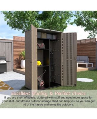 50 "W x 29" D x 79.53"H Outdoor Storage Shed with Sliding Door ,Double Cabinet