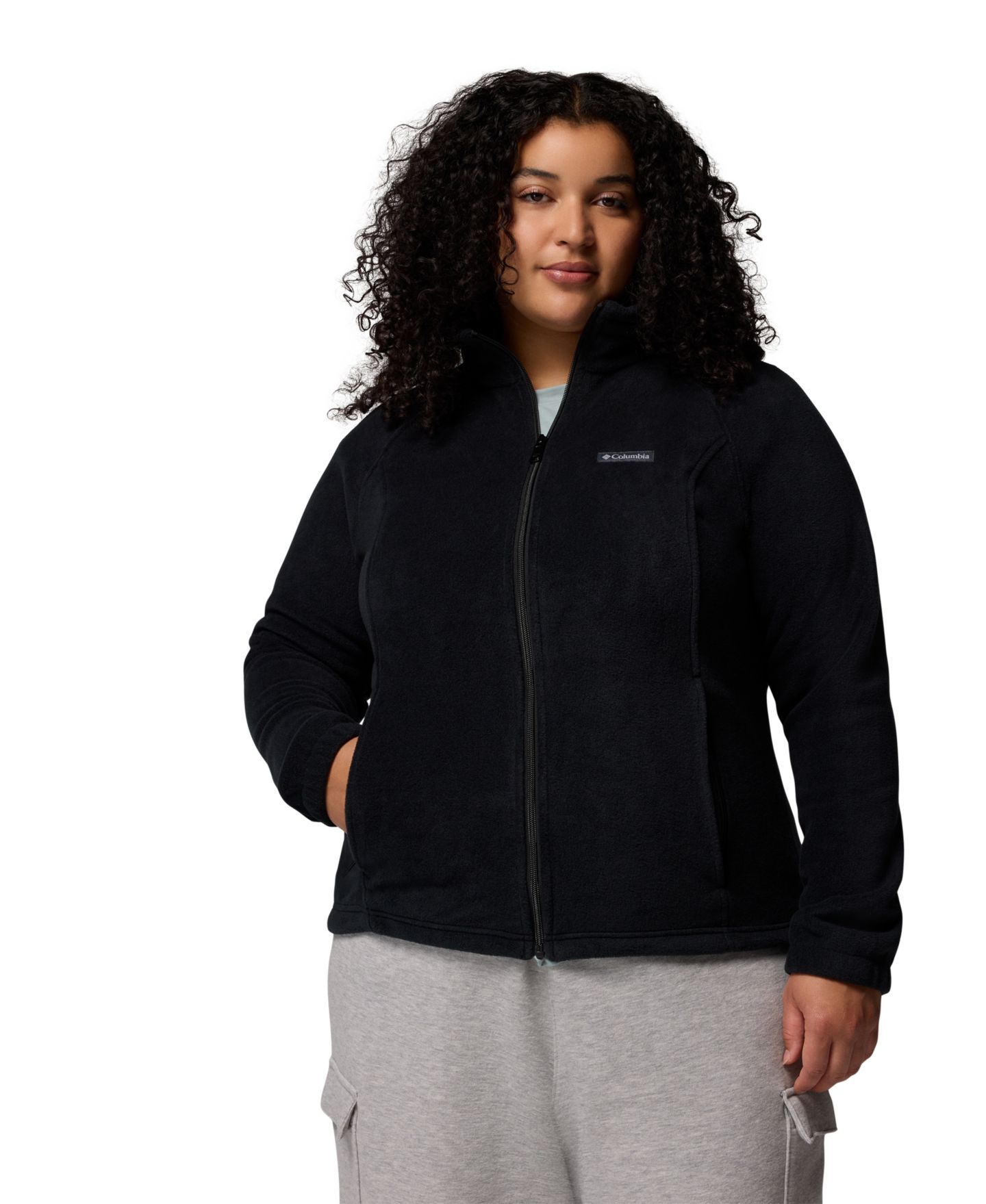 Женская куртка Columbia Plus Size Benton Springs Fleece, цвет: Чёрный — фото 1
