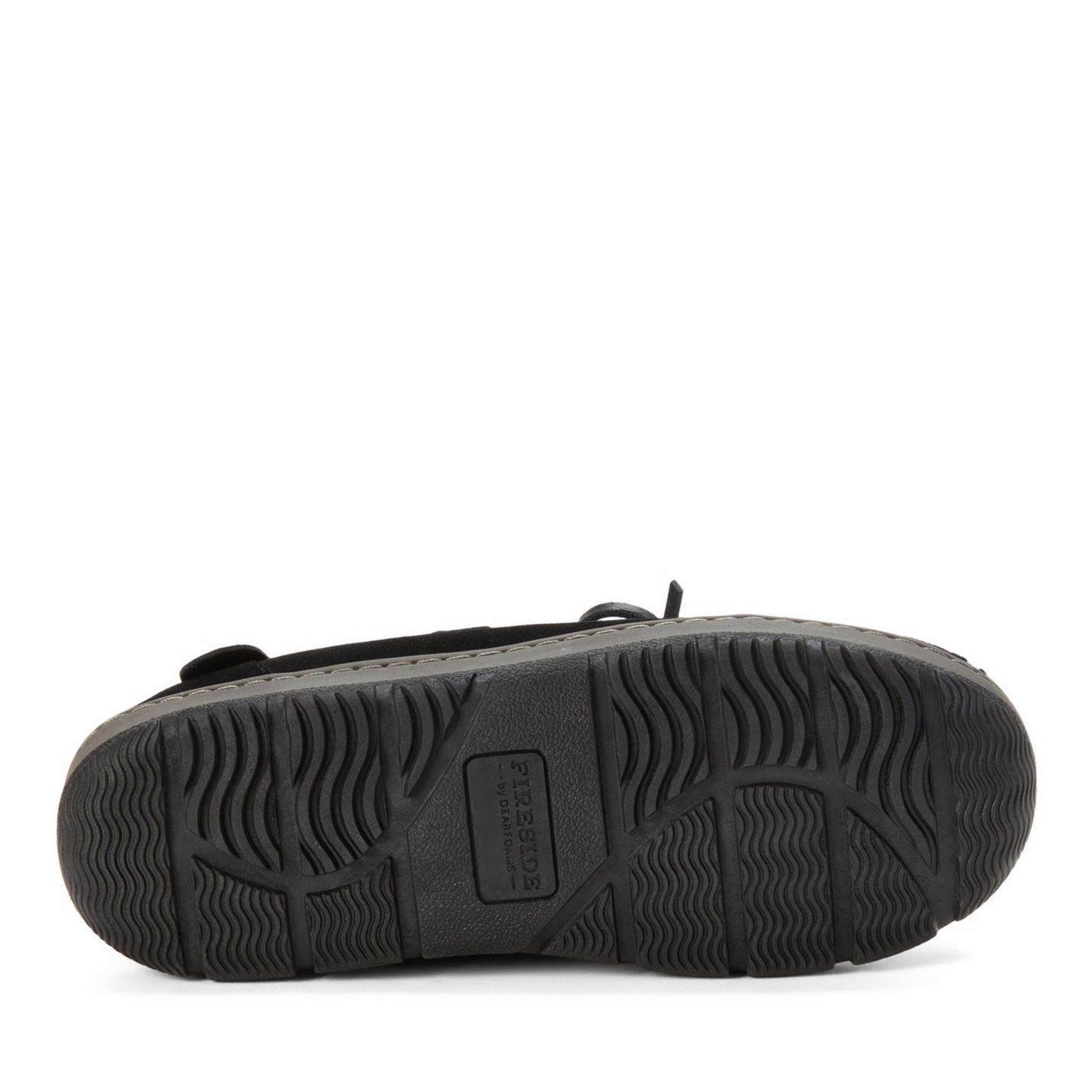 Мужские мокасины Dearfoams Forster Genuine Shearling Moccasin, цвет: Чёрный — фото 3