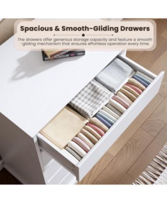 5-Drawer Tall Dresser for Bedroom, Wooden Chest of Drawers with Deep Storage for Living Room, White