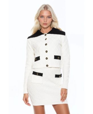 Women's Alina Fully Knit Cardigan with Contrast Collar