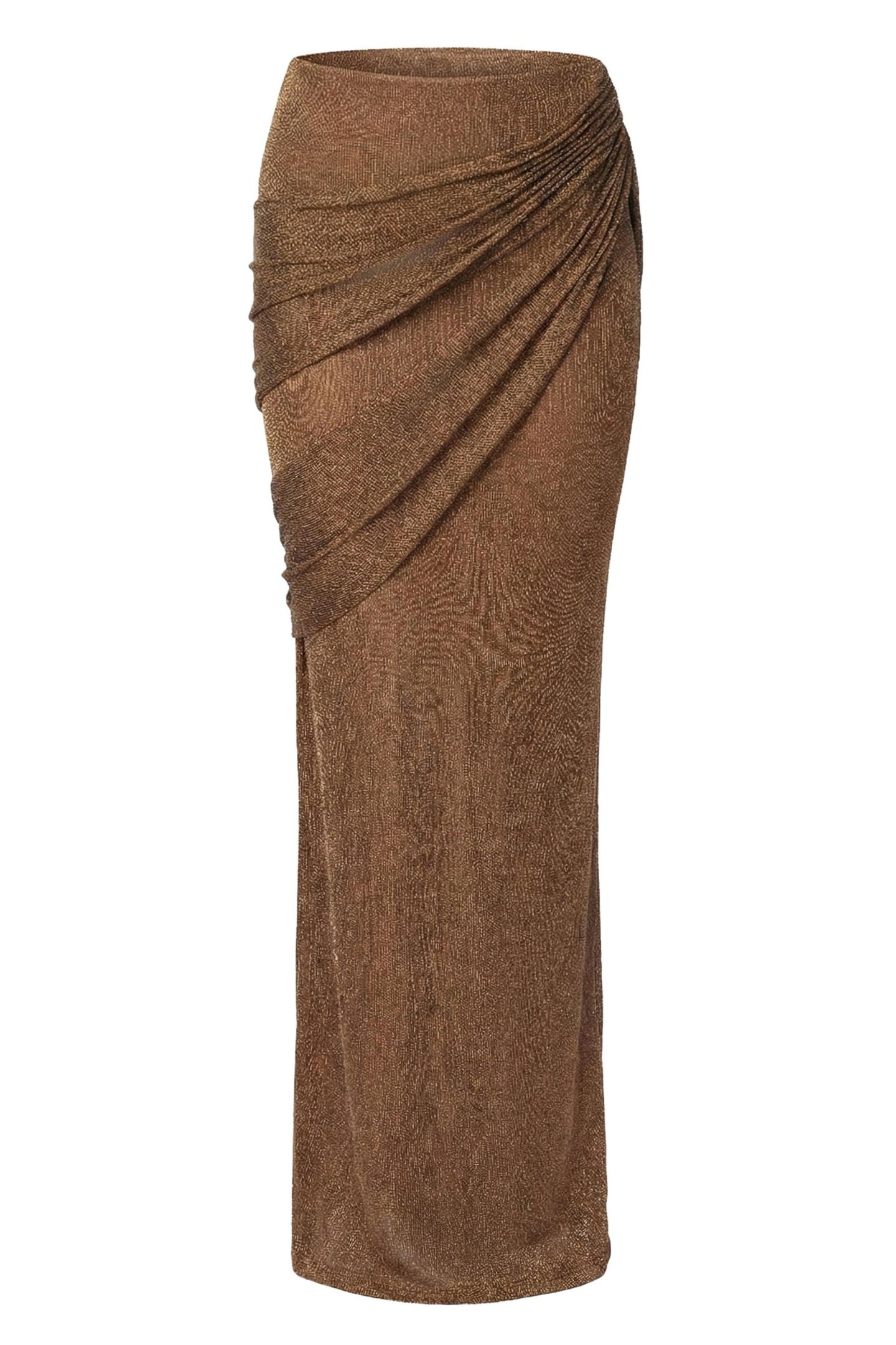 Женская юбка JLUXLABEL Opulent Metallic Maxi, цвет: Коричневый — фото 3
