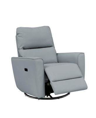 Power Recliner Chair Swivel Rocking Glider PU Leather Upholstered Glider Recliner Nursery Chair