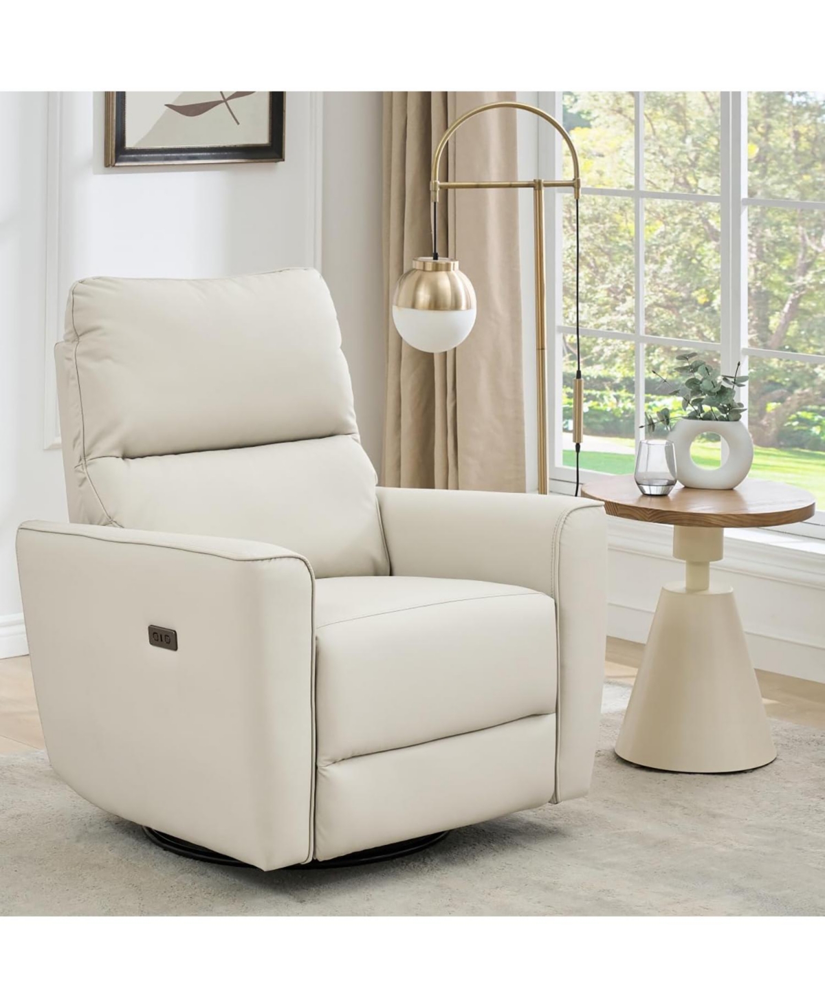 gaomon Power Recliner Chair Swivel Rocking Glider Pu Leather Upholstered Nursery