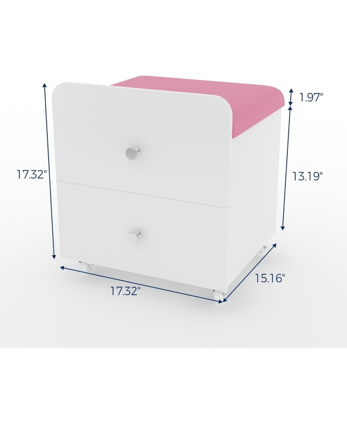 gaomon Vanity Stool Chair with Storage, Square Makeup Vanity Stool Side Table with Storage Drawer, Padded Seat for Living Room, Makeup Stations