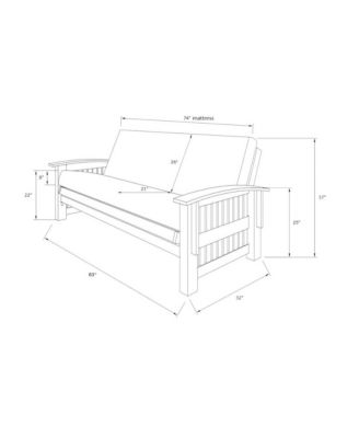 Washington Frame-Rustic Walnut Finish-Canton Gray Mattress