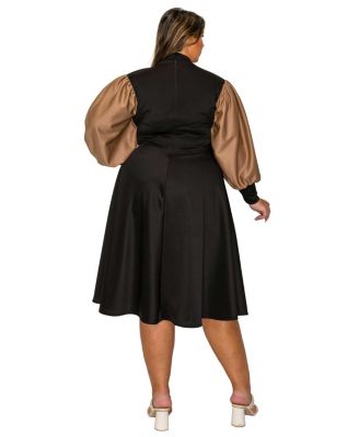 Women's Plus Size Calissa Colorblock Midi Dress