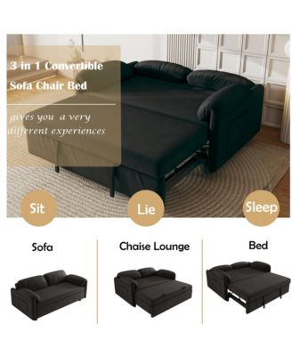 54" Velvet Sofa Bed - Retractable Sleeper