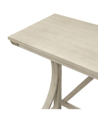 Rubber Wood, MDF Farmhouse Counter Height Dining Set with USB & Upholstered Stools