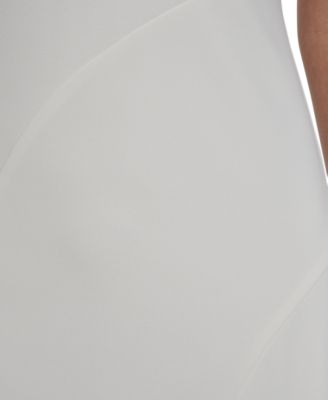 Women's Scuba Crepe Asymmetric Crewneck Midi Dress