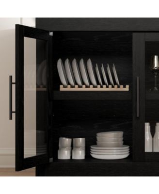 70.8" Sideboard Buffet Cabinet with 4 Glass Doors, Farmhouse Modern Accent Storage Cabinet