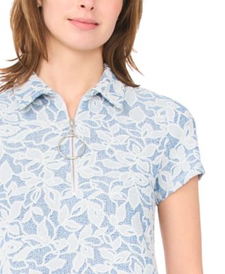 Women's Cap-Sleeve Collared Swing Dress