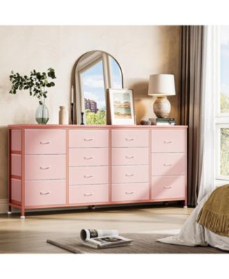 14-Drawer Dresser, 63" Wide TV Stand Storage Chest for Bedroom