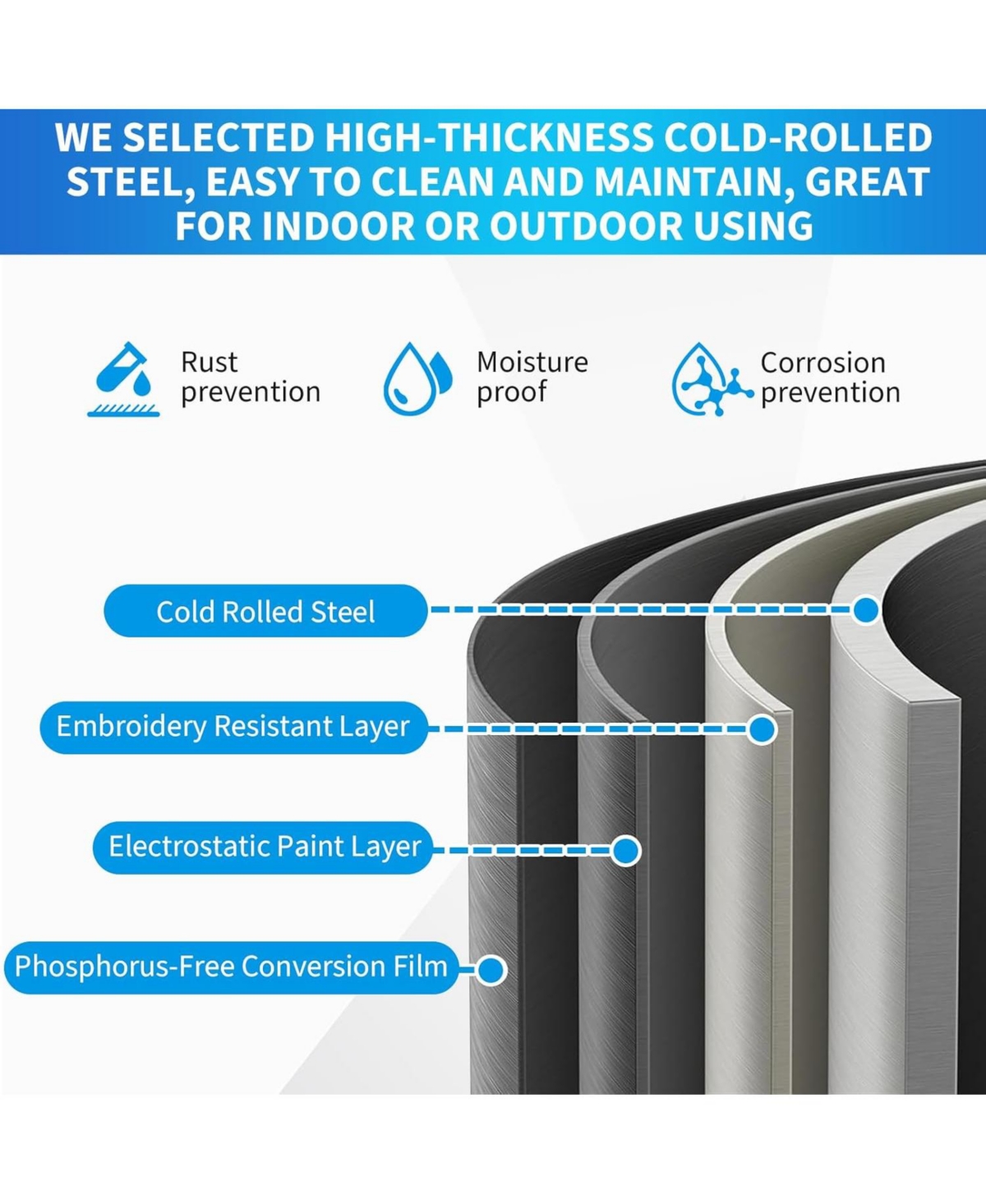 gaomon 72" Tall 3-Door Metal Office Storage Cabinet with Hooks and Shelves, Steel Locker Cabinet for Office or Gym