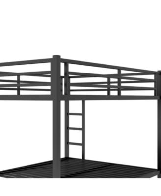 Metal Queen/Queen Bunk Bed - Space-Saving, Noise-Reduced