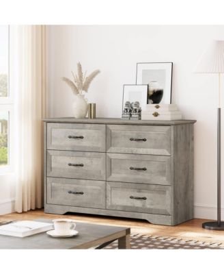 Modern 6-Drawer Dresser for Bedroom, Wide Chest of Drawers Storage Organizer