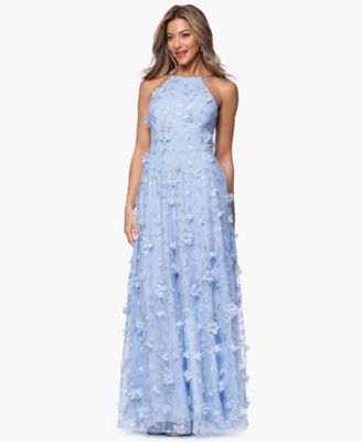 Women's 3D Sequin Halter Neck Ball Gown