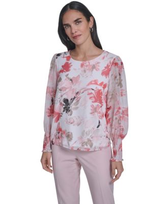 Women's Mixed Media Long-Sleeve Top