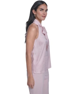 Women's Sleeveless Tie Neck Blouse