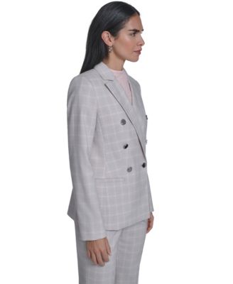 Women's Windowpane Double-Breasted Jacket
