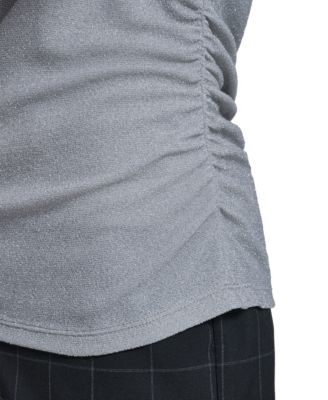 Women's Novelty Boat Neck Ruched Top