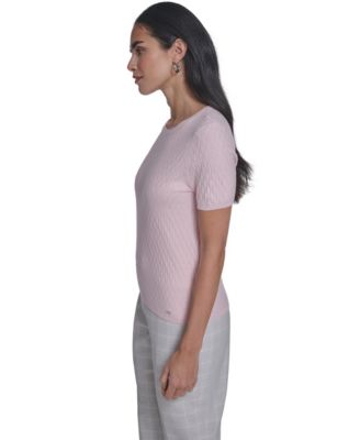 Women's Short-Sleeve Textured Sweater