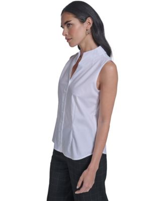 Women's Sleeveless Button-Down Top
