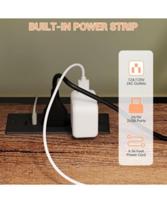 Bar Cabinet with LED Lights, Tall Coffee Bar Station with Power Outlets and Storage Rack