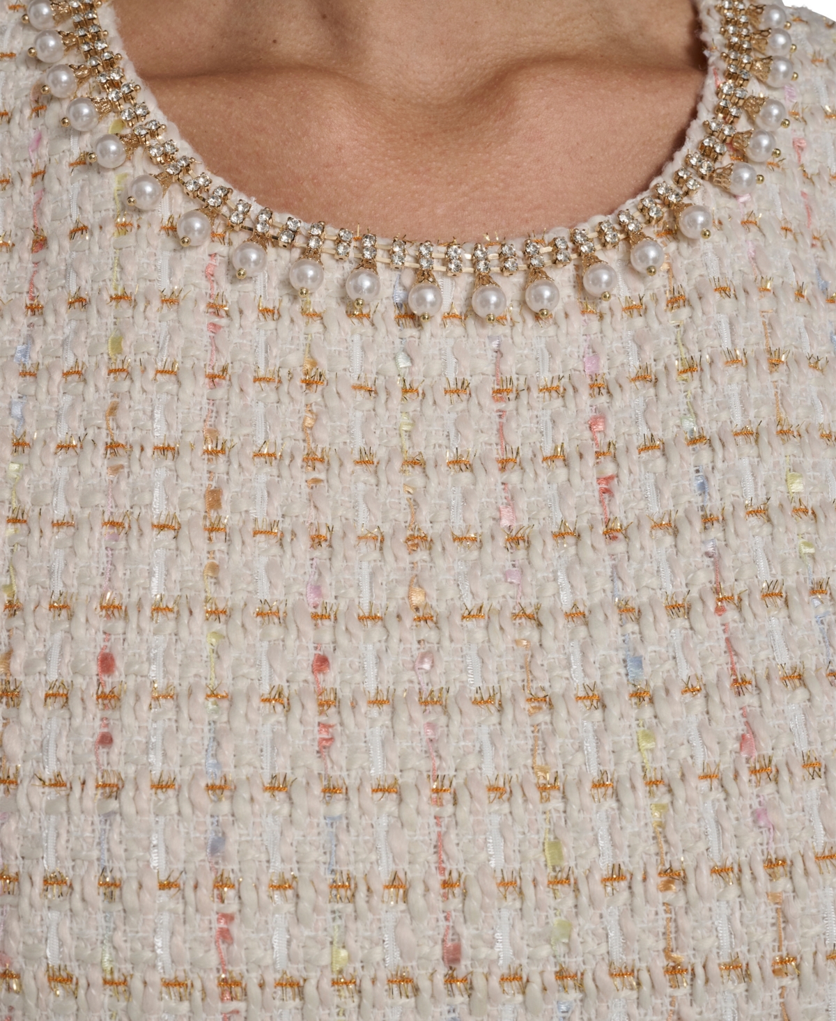 Eliza J Women's Sleeveless Sheath Crew Neck Short Dress