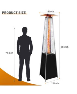 Patio Heater 48, 000 BTU Propane with Wheels & Cover