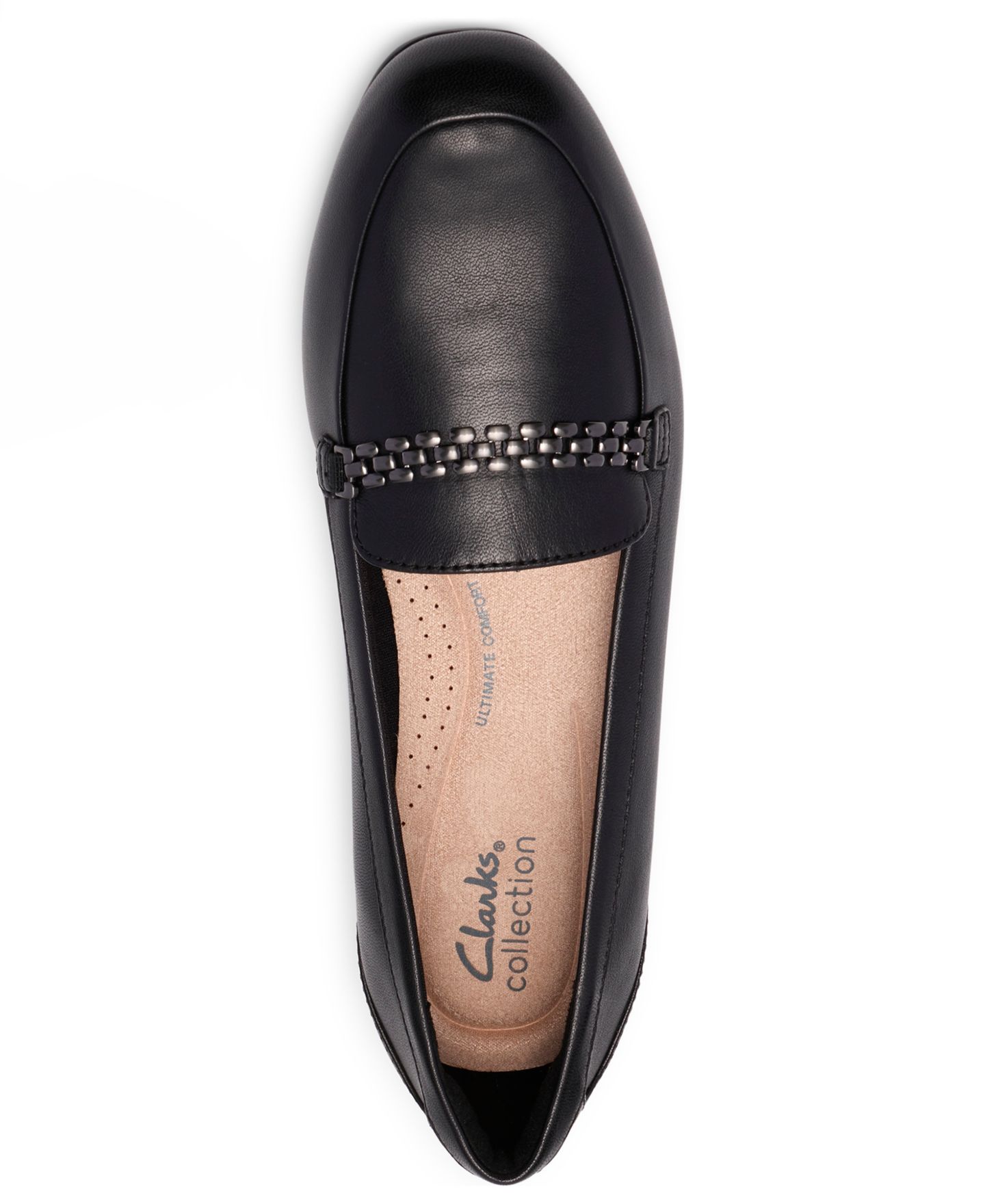 Женские туфли Clarks Juliet Mia Round Toe Dress Loafers, цвет: Чёрный кожаный — фото 4
