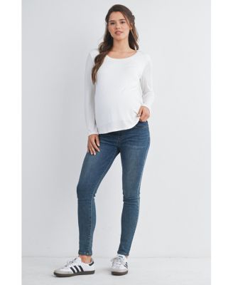 Maternity Casual Scoop Neck Long Sleeve Nursing Top
